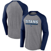 Tennessee Titans Tri-Blend Raglan Long Sleeve T-Shirt - Heather Gray/Navy outlet