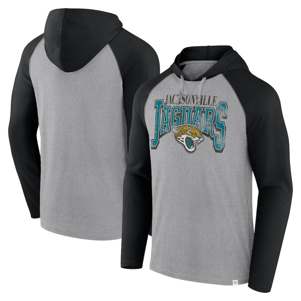 Jacksonville Jaguars Under Center Long Sleeve Hoodie T-Shirt - Gray/Black on sale