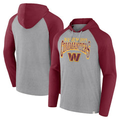 Washington Commanders Under Center Long Sleeve Hoodie T-Shirt - Gray/Burgundy discount