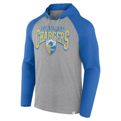 Los Angeles Chargers Under Center Long Sleeve Hoodie T-Shirt - Gray/Powder Blue online