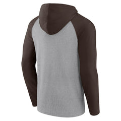 Cleveland Browns Under Center Long Sleeve Hoodie T-Shirt - Gray/Brown on sale