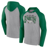 Philadelphia Eagles Under Center Long Sleeve Hoodie T-Shirt - Gray/Kelly Green on sale