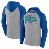 Seattle Seahawks Under Center Long Sleeve Hoodie T-Shirt - Gray/Royal online