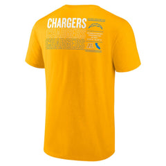 Los Angeles Chargers Repeat Stats T-Shirt - Gold on sale