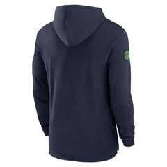 Seattle Seahawks 2024/25 Sideline Performance Long Sleeve Hoodie T-Shirt - College Navy cheap
