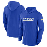 Los Angeles Rams 2024/25 Sideline Performance Long Sleeve Hoodie T-Shirt - Royal discount