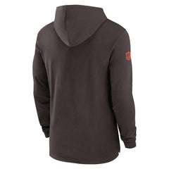 Cleveland Browns 2024/25 Sideline Performance Long Sleeve Hoodie T-Shirt - Brown for sale