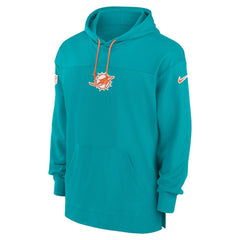 Miami Dolphins Sideline Jersey Performance Pullover Hoodie - Aqua on sale