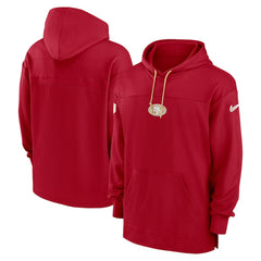 San Francisco 49ers Sideline Jersey Performance Pullover Hoodie - Scarlet on sale