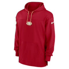 San Francisco 49ers Sideline Jersey Performance Pullover Hoodie - Scarlet on sale