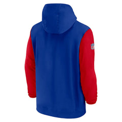 Buffalo Bills 2024/25 Sideline Pre-Game Player 1/2-Zip Hoodie Jacket - Royal/Red outlet