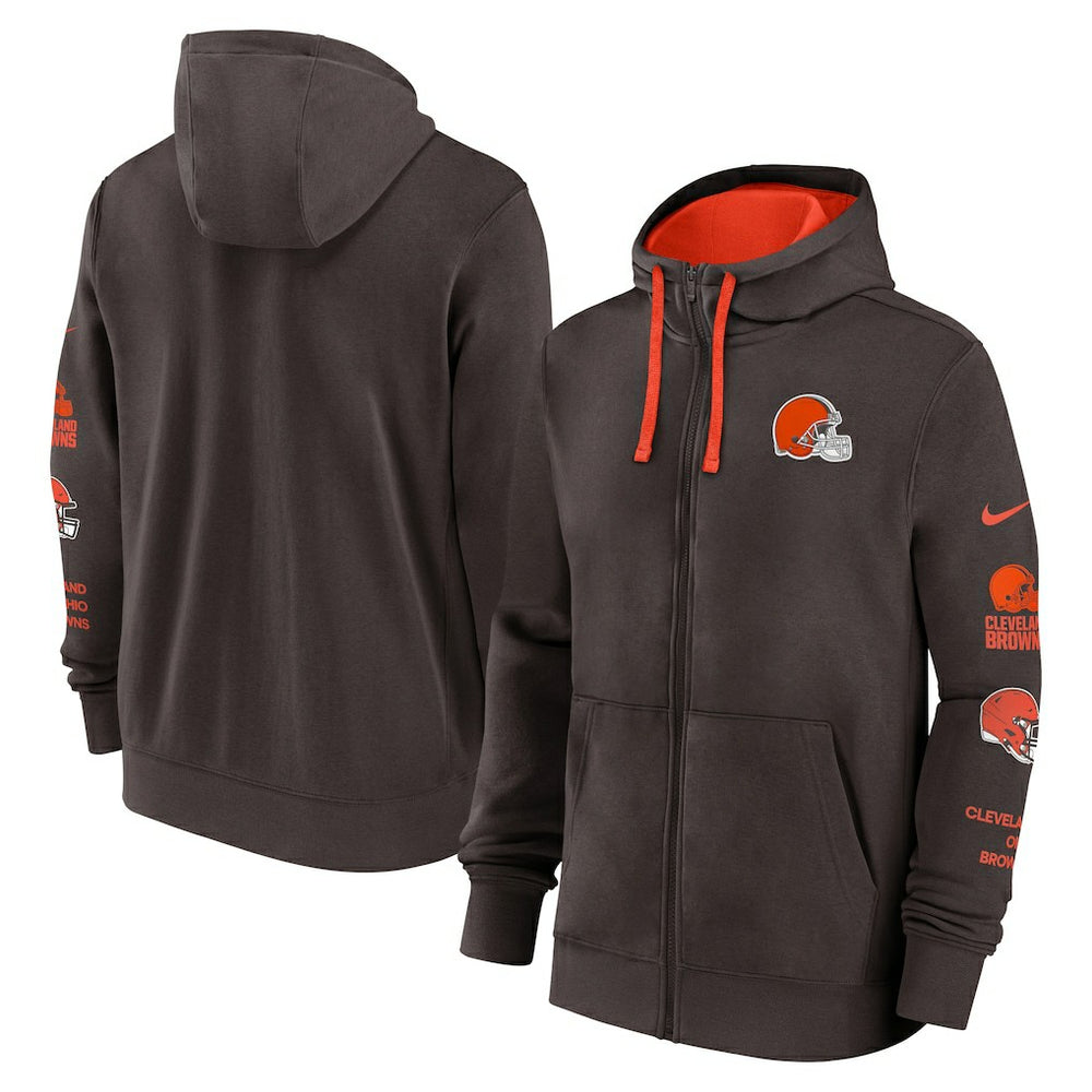 Cleveland Browns Primetime Club Full-Zip Hoodie - Brown on sale