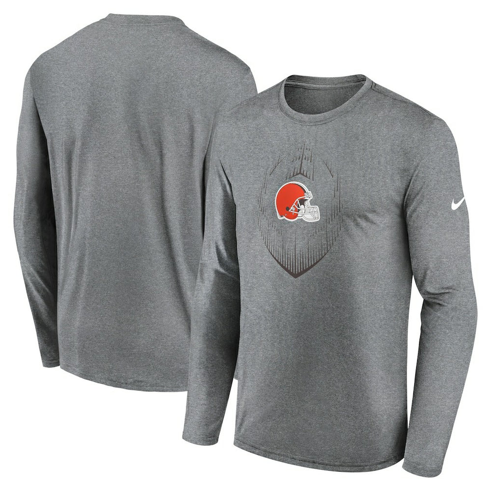 Cleveland Browns Icon Legend Performance Long Sleeve T-Shirt - Heather Gray discount
