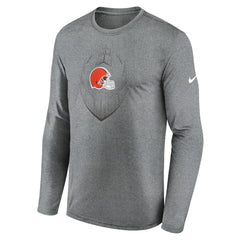 Cleveland Browns Icon Legend Performance Long Sleeve T-Shirt - Heather Gray discount