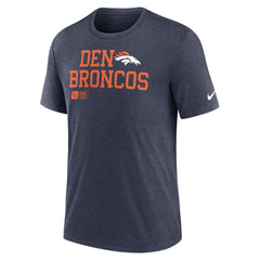 Denver Broncos Overlap Lockup Tri-Blend T-Shirt - Navy discount