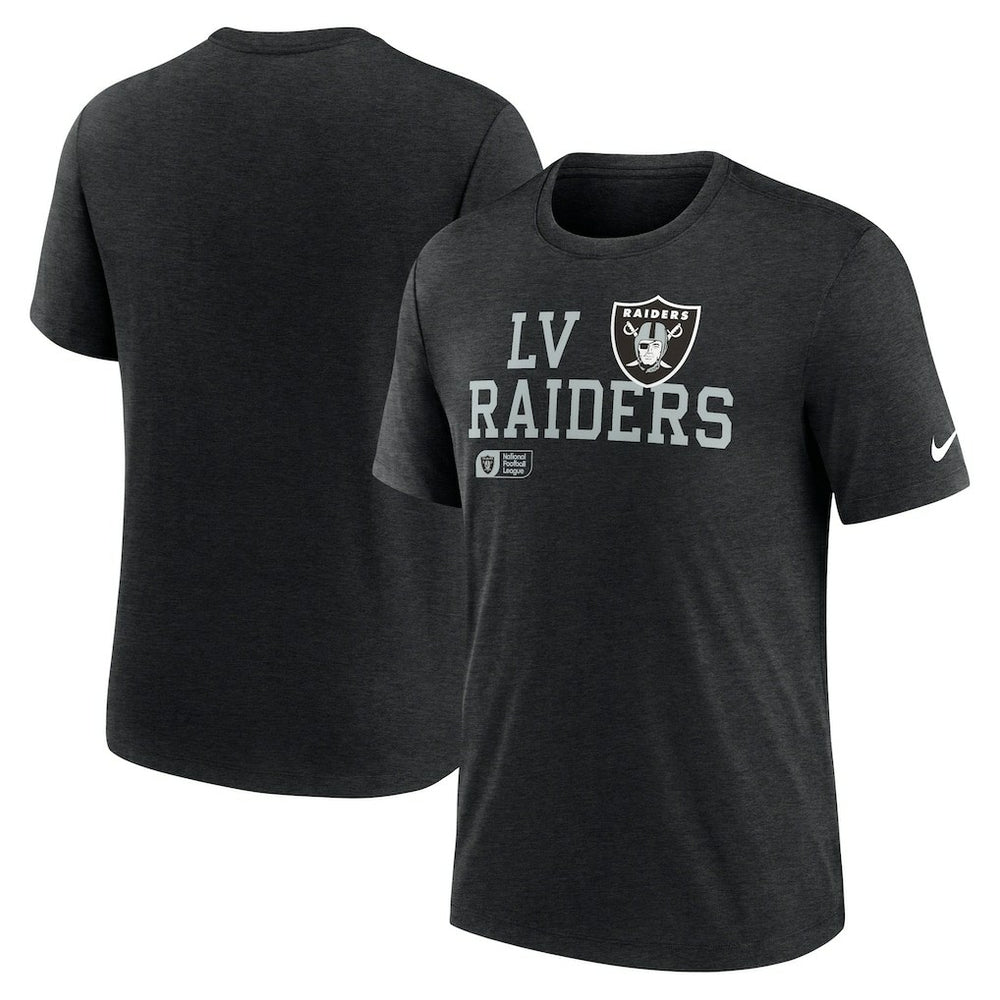 Las Vegas Raiders Overlap Lockup Tri-Blend T-Shirt - Black sale