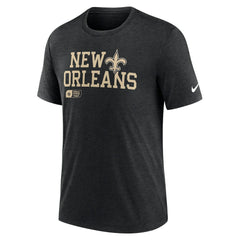 New Orleans Saints Overlap Lockup Tri-Blend T-Shirt - Black cheap