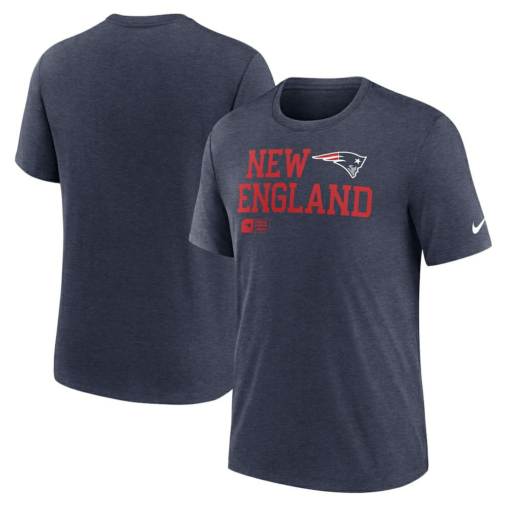 New England Patriots Overlap Lockup Tri-Blend T-Shirt - Navy for sale