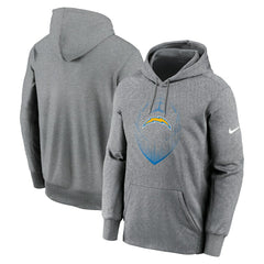 Los Angeles Chargers Icon Performance Pullover Hoodie - Heather Gray sale