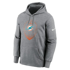 Miami Dolphins Icon Performance Pullover Hoodie - Heather Gray cheap