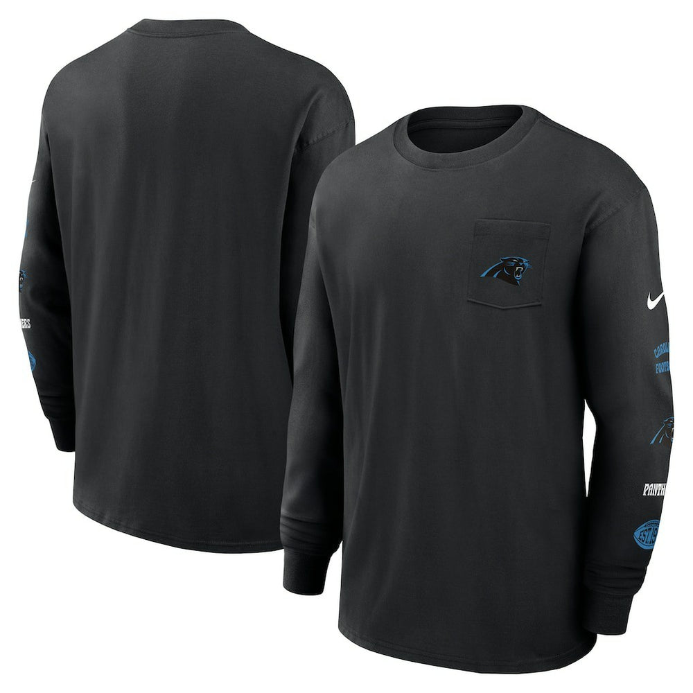 Carolina Panthers Rewind Heavy Max90 Pocket Long Sleeve T-Shirt - Black for sale