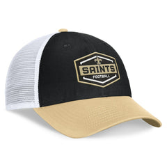 New Orleans Saints Bench Trucker Adjustable Hat - Black/Gold discount