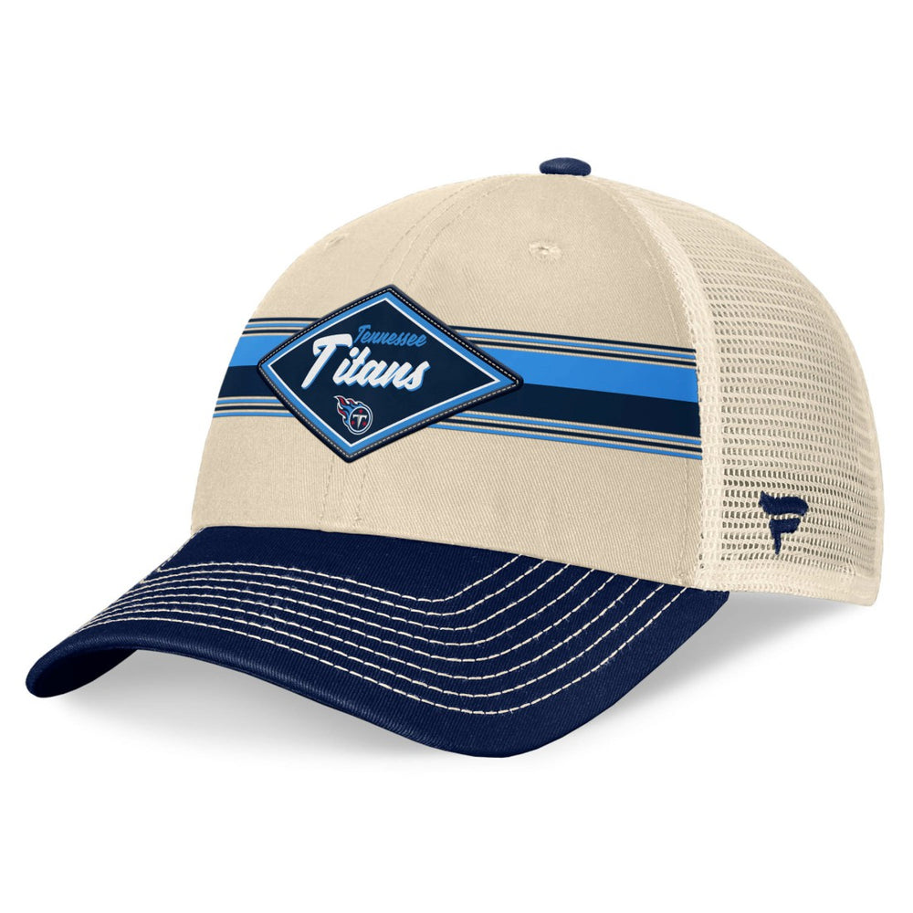 Tennessee Titans Diamond Stripe Trucker Adjustable Hat - Natural/Navy sale