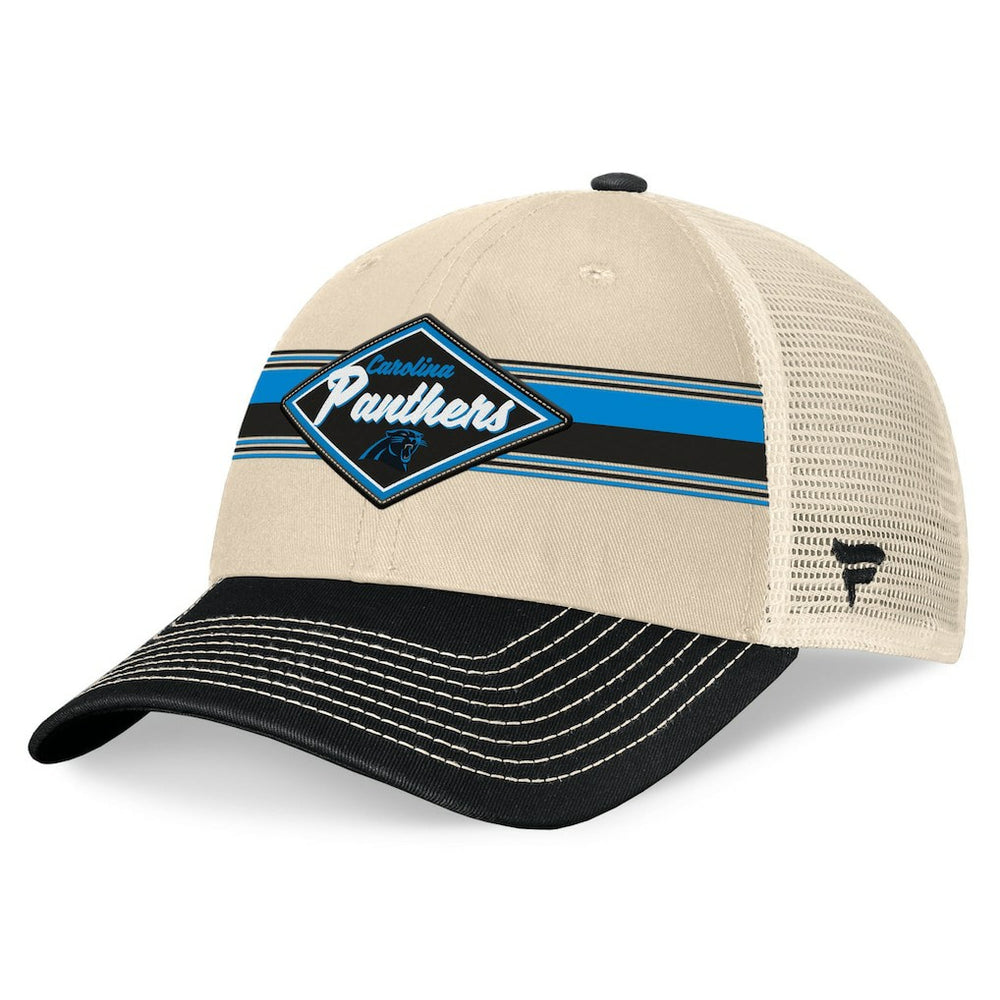 Carolina Panthers Diamond Stripe Trucker Adjustable Hat - Natural/Black sale