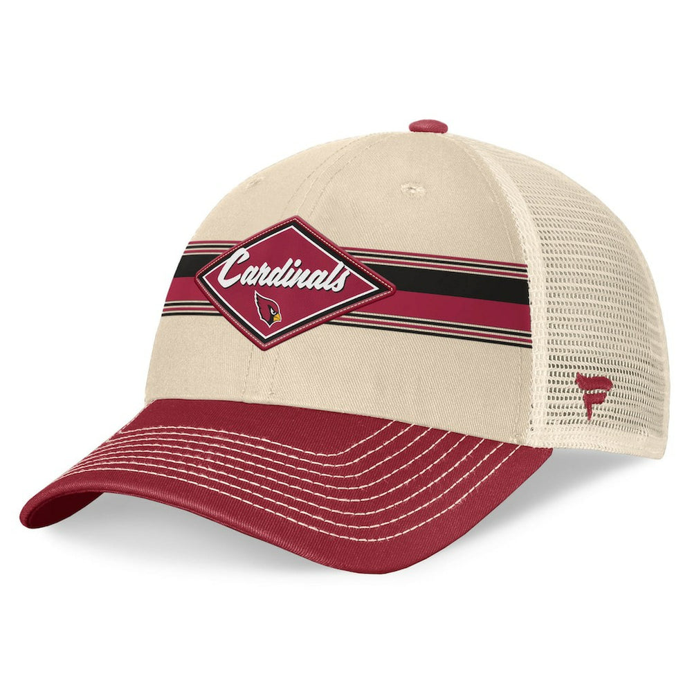 Arizona Cardinals Diamond Stripe Trucker Adjustable Hat - Natural/Cardinal discount