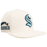 Seattle Kraken Pro Standard Retro Classic Logo Snapback Hat - Cream Hats