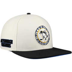 Pittsburgh Penguins Pro Standard Retro Classic Logo Snapback Hat - Cream Hats