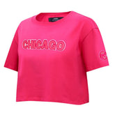 Chicago Cubs Pro Standard Women's Triple Pink Boxy Cropped T-Shirt Pink