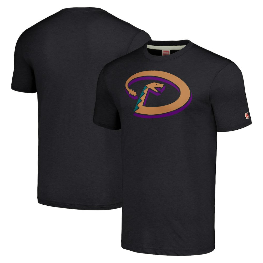 Arizona Diamondbacks Homage Hand-Drawn Logo Tri-Blend T-Shirt Heather Charcoal