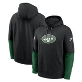 New York Jets Throwback Logo Club Tri-Blend Pullover Hoodie - Black discount