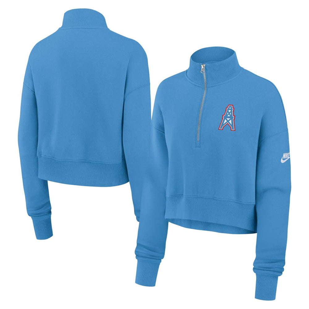 Tennessee Titans Women's Rewind Phoenix Half-Zip Sweatshirt - Light Blue sale
