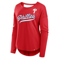 Philadelphia Phillies Women's Core Boat Neck Long Sleeve T-Shirt Red