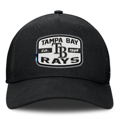 Tampa Bay Rays Team Patch A-Frame Trucker Snapback Hat Black