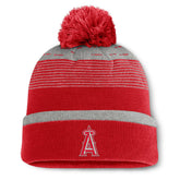 Los Angeles Angels Fundamental Gradient Cuffed Knit Hat with Pom Red