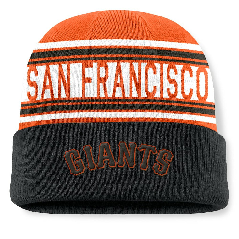 San Francisco Giants Fundamental Team Stripe Cuffed Knit Hat Black