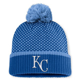 Kansas City Royals Women's Fundamental Jacquard Cuffed Knit Hat with Pom Royal