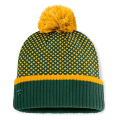 Athletics Women's Fundamental Jacquard Cuffed Knit Hat with Pom Green