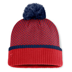 St. Louis Cardinals Women's Fundamental Jacquard Cuffed Knit Hat with Pom Red