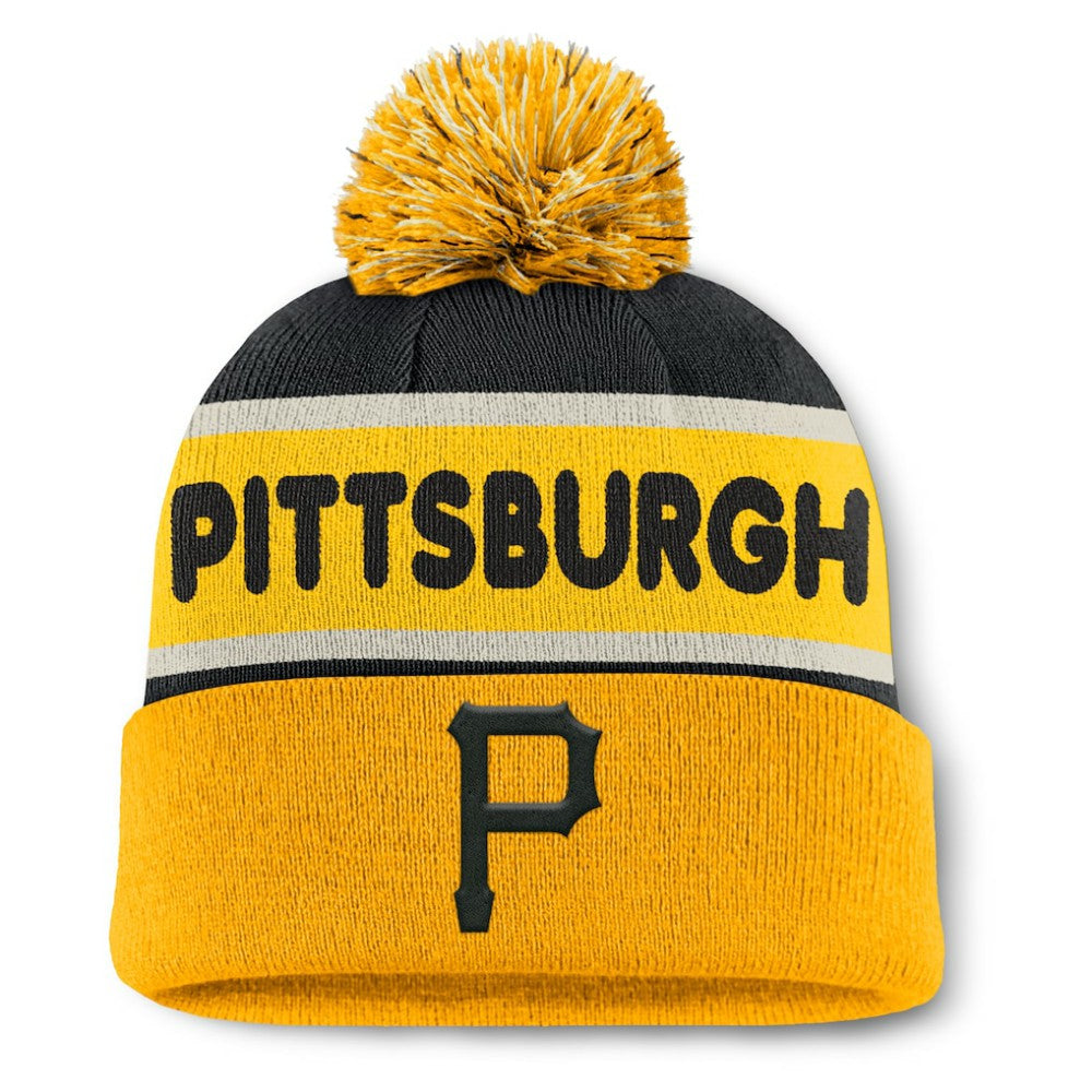 Pittsburgh Pirates Heritage Cuffed Knit Hat with Pom Black