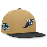 Tampa Bay Rays Heritage Two-Tone Fitted Hat Khaki/Black