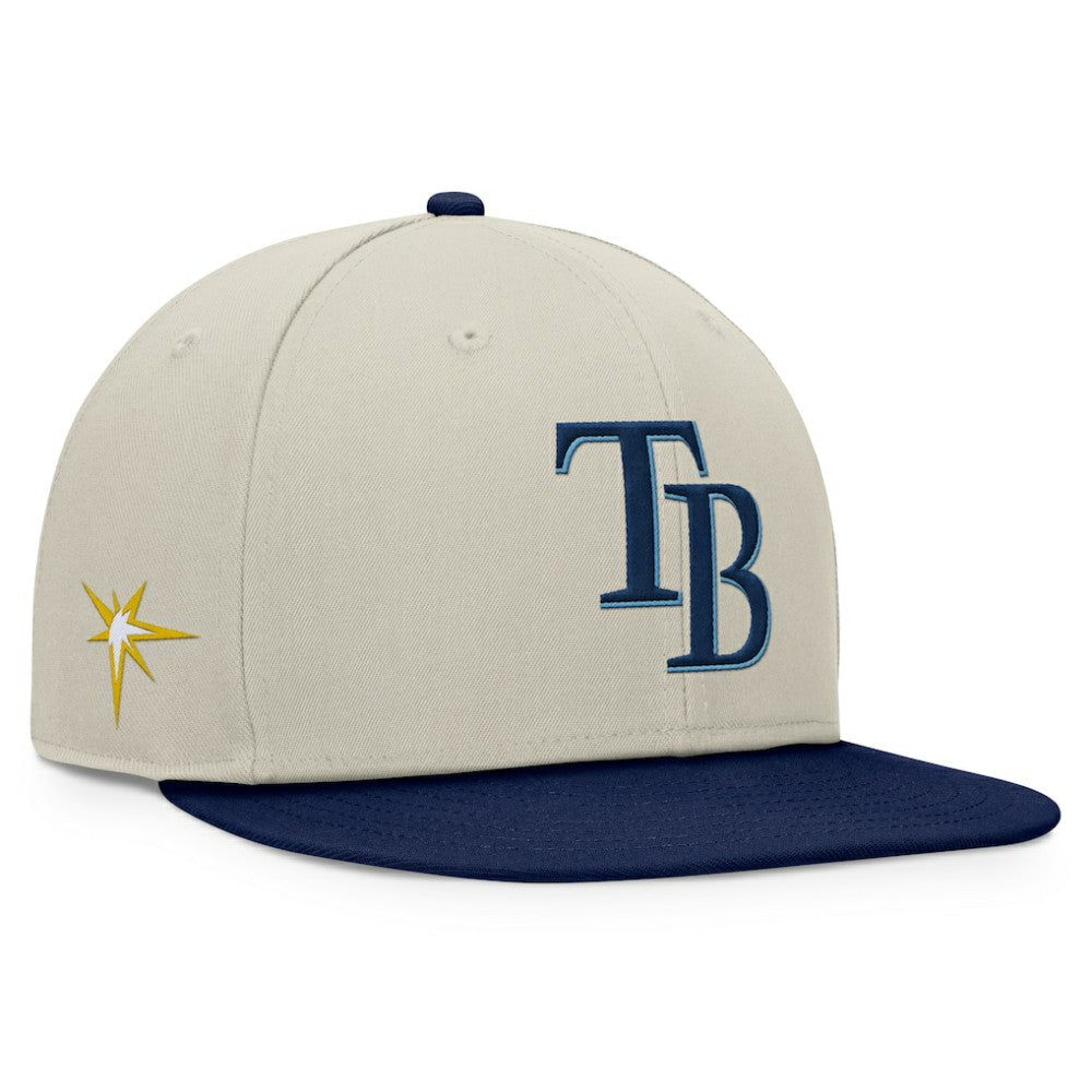 Tampa Bay Rays Team Two-Tone Snapback Hat Khaki/Navy