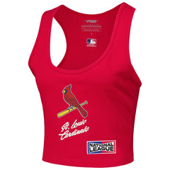 St. Louis Cardinals Pro Standard Women's Fast Lane Fitted Tri-Blend Cropped Tank Top Red