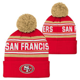 San Francisco 49ers Youth Jacquard Cuffed Knit Hat with Pom - Scarlet online