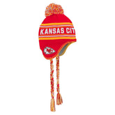 Kansas City Chiefs Youth Jacquard Tassel Knit Hat with Pom - Red on sale