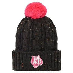 Cincinnati Bengals Girls Youth Nep Yarn Cuffed Knit Hat with Pom - Black sale