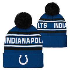 Indianapolis Colts Preschool Jacquard Cuffed Knit Hat with Pom - Royal outlet